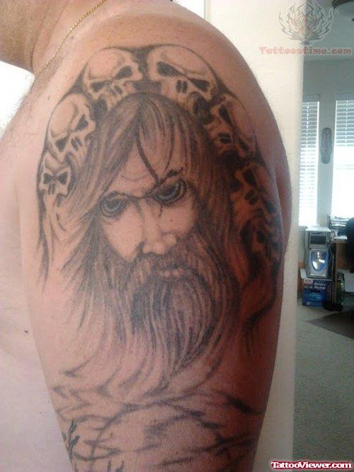 Wizard Tattoo On Shoulder