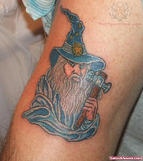 Wizard with Hammer Tattoo