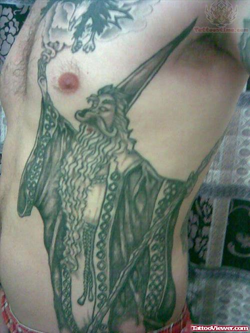 Wizard Tattoo On Rib Side