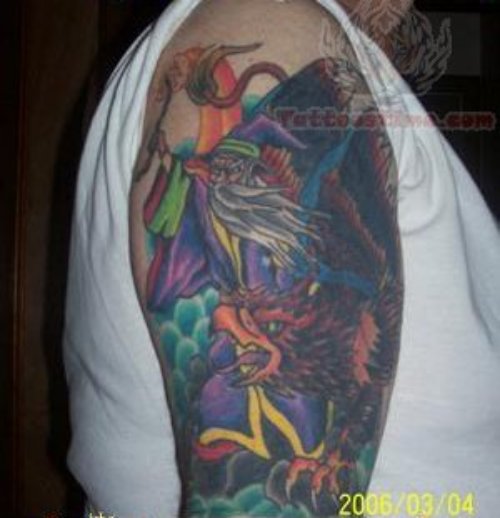 Wizard Colorful Tattoo