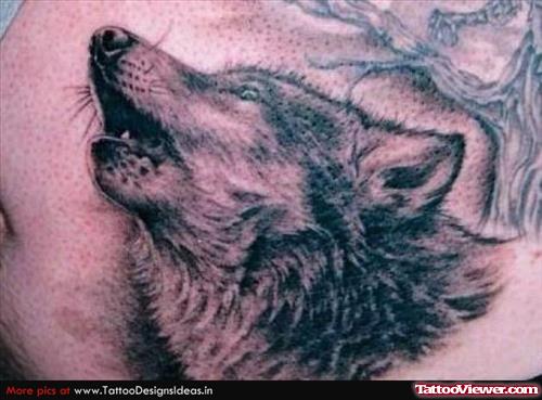 Howling Wolf Head Tattoo