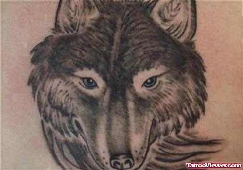 Dark Ink Wolf Head Tattoo