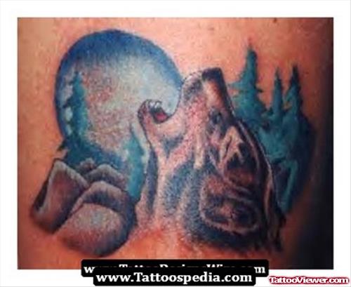 Amazing Colored Wolf Head Tattoo