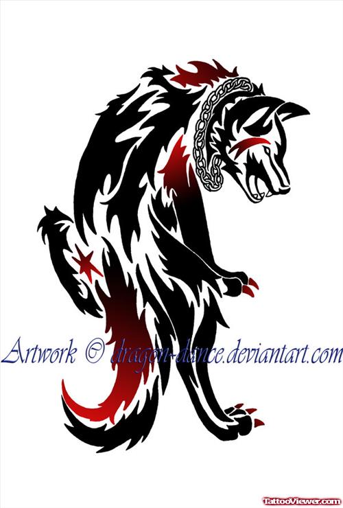 Latest Tribal Wolf Tattoo Design