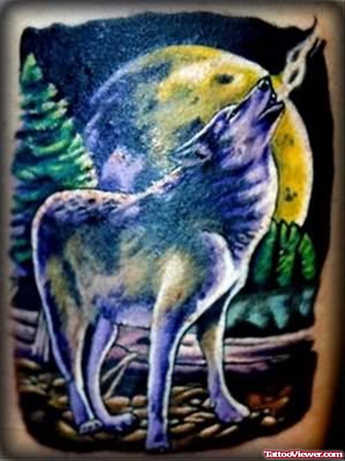Wolf Glowing Tattoo
