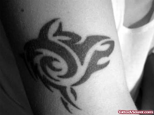 Stylish Wolf Tattoo Design