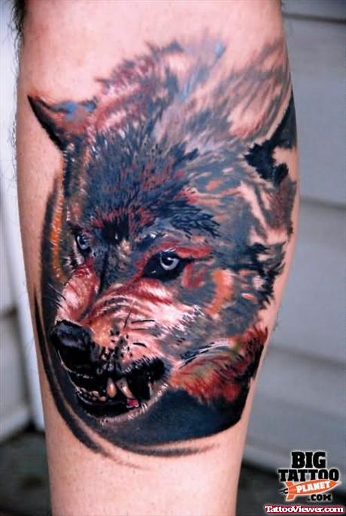 Scary Largest Wolf Tattoo