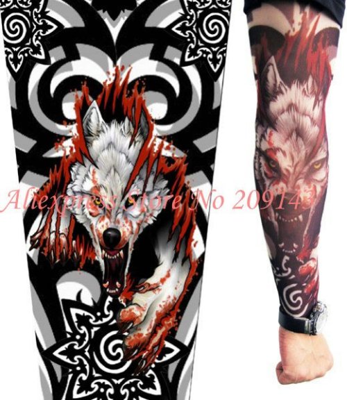 Wolf Tattoo On Right Sleeve