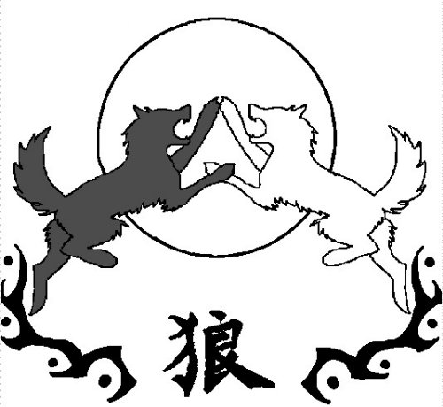 Jumping Wolves Tattoo Design