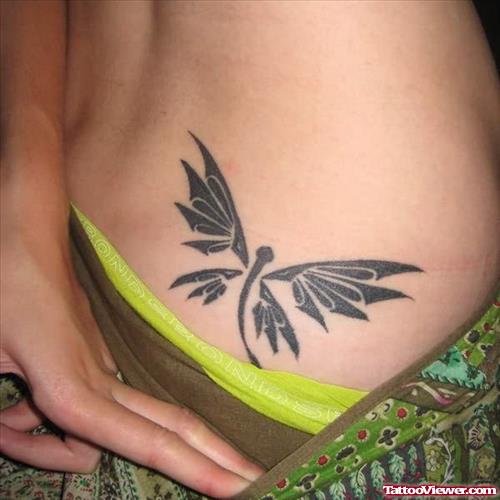 Tribal Dragonfly Tattoo For Women
