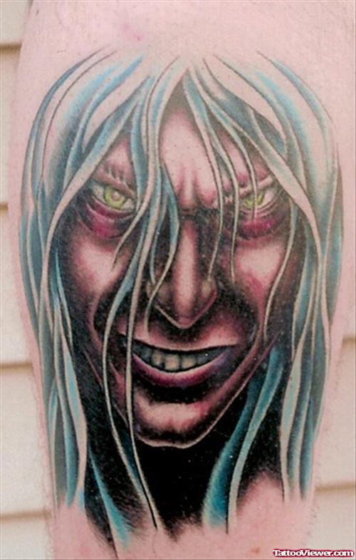 Scary Women Face Tattoo