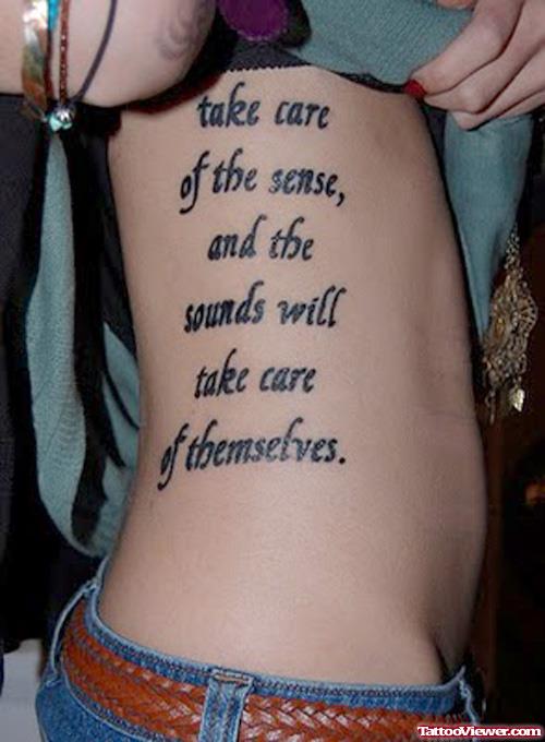 Amazing Side Rib Women Quote Tattoo