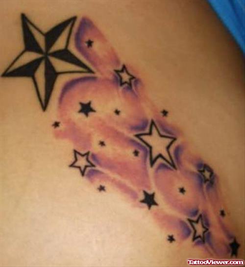 Stars And Nautical Star Women Tattoo