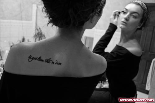 Lettering Back Shoulder Women Tattoo