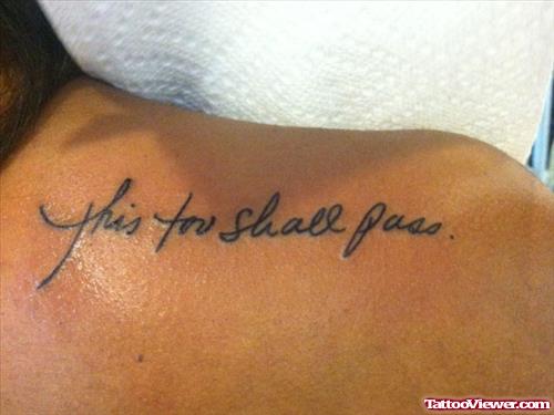 This Too Shall Pass Women Tattoo