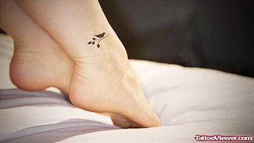 Tiny Bird Women Ankle Tattoo
