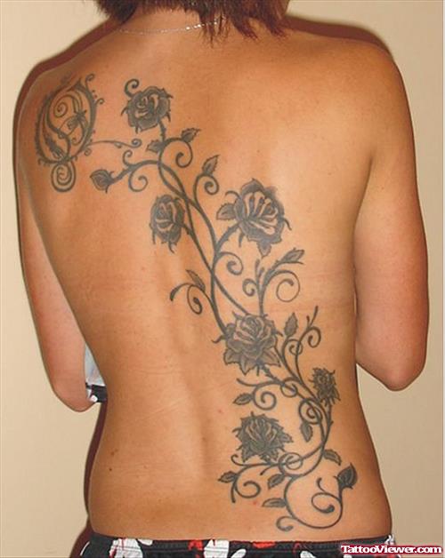 Flowers Tattoos On Back For Women