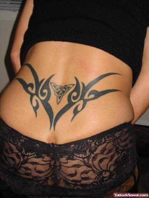 Black Ink Tribal And Celtic Women Tattoo For Girls