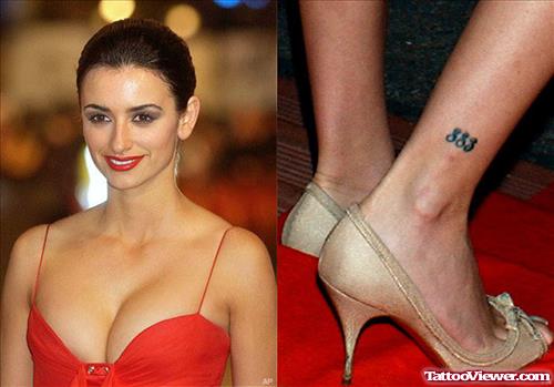 Number Women Ankle Tattoo