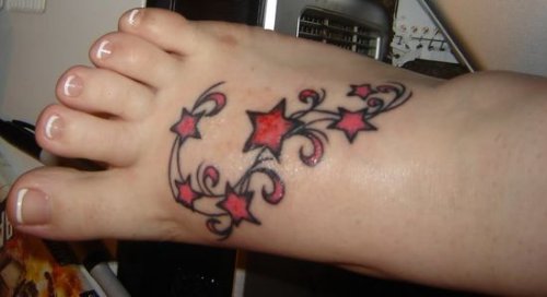Red Stars Women Tattoo