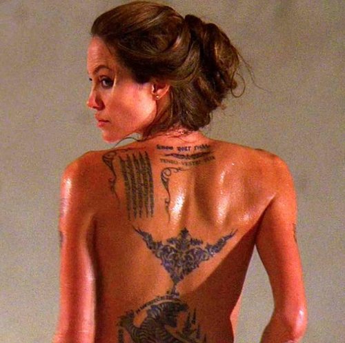 Angelina Jolie Back Body Tattoos For Women