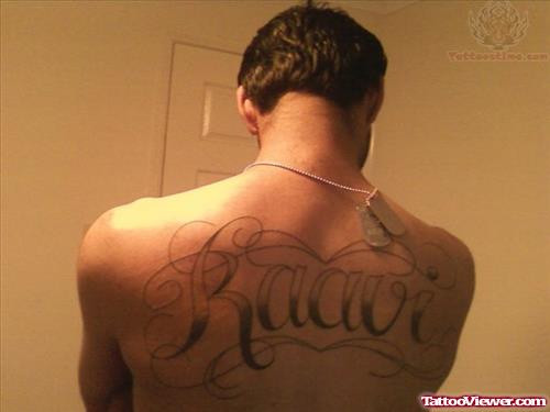 Raavi - Name Tattoo On Back