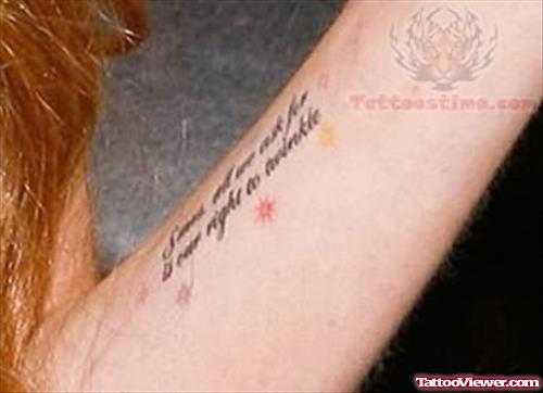 Lindsay Lohan Word Tattoo