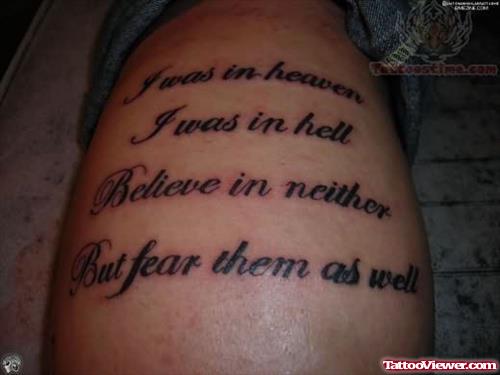 I Was In Heaven - Words Tattoo