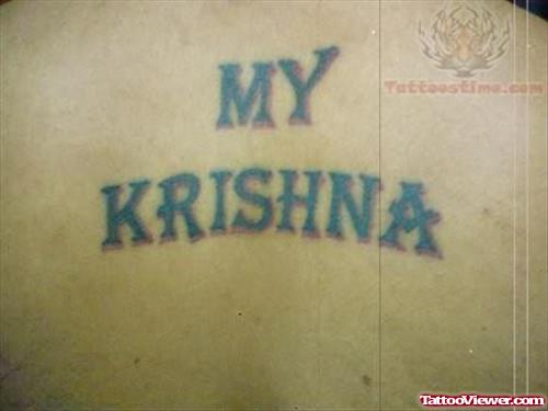 God Krishna - Word Tattoo