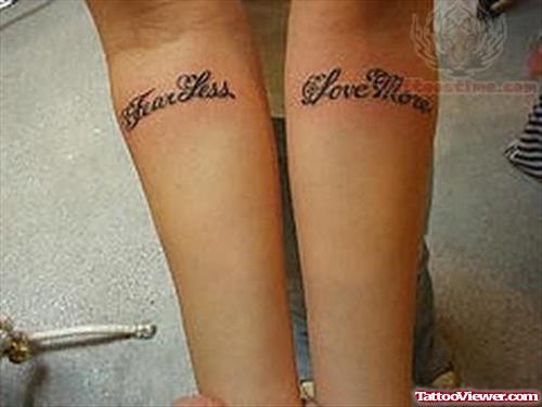 Fearless Words Tattoo