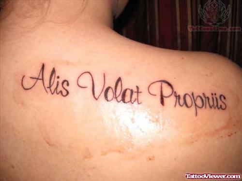 Alis Volat Propriis On Back