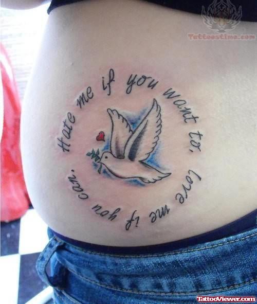 Dove Tattoo With a Message