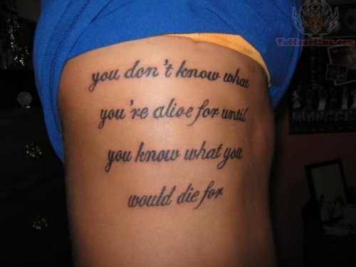 Word Tattoo on Side