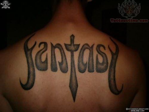 Fantasy Tattoo On Upper Back