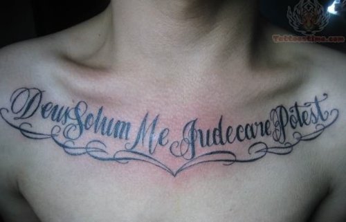 Only God Can Judge Me Tattoo Design On Chest