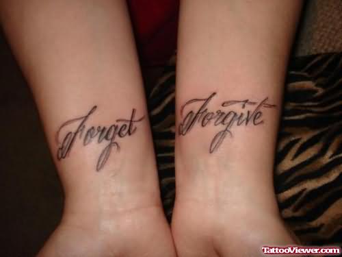 Forget Forgive Tattoo On Wrist