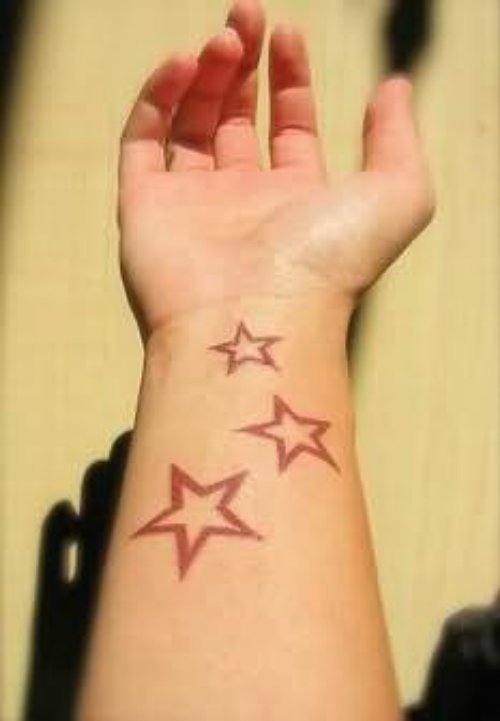 Red Stars Tattoo On Wrist