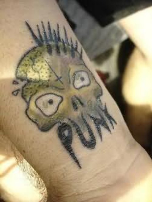Skull Punk Tattoo On Wrist