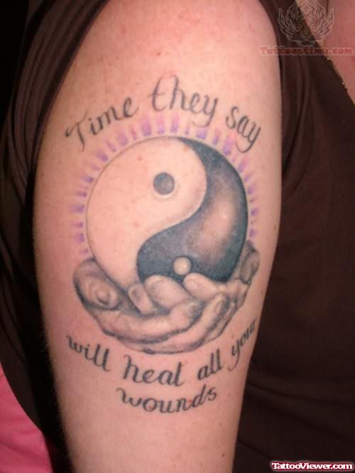 Ying Yang Tattoo For Biceps