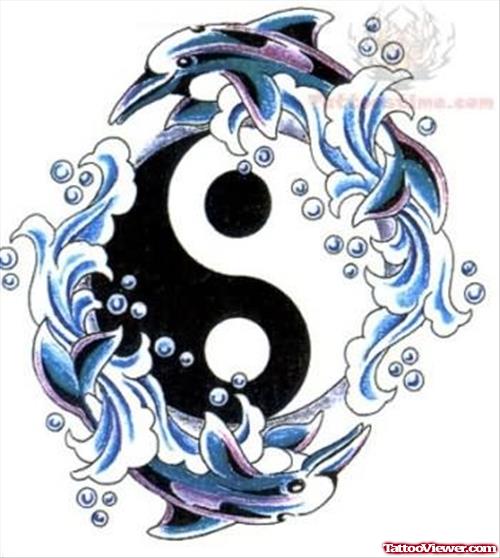 Ying Yang Pices Tattoo Deign