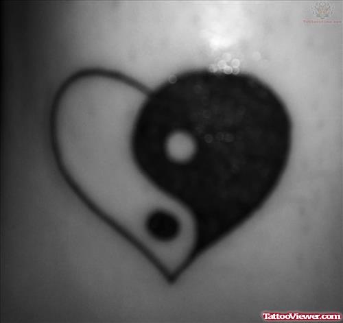 Heart Ying Yang Tattoo