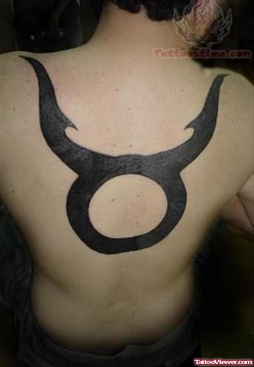 Taurus Symbol Tattoo on Back