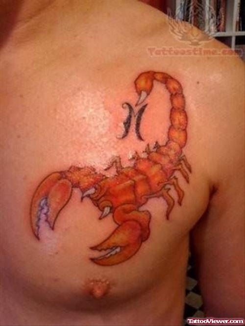 Scorpion Tattoo on Chest