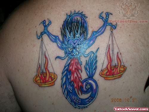 Libra on Fire - Zodiac Tattoo
