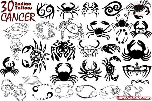 Cancer Exclusive Zodiac Tattoos Designs