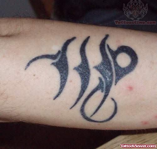 Tribal Virgo Zodiac Tattoo