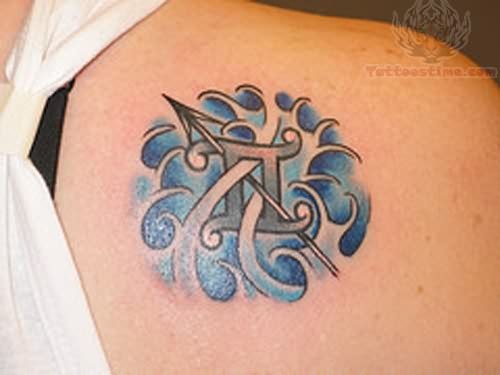 Zodiac Sign Tattoo Design On Back