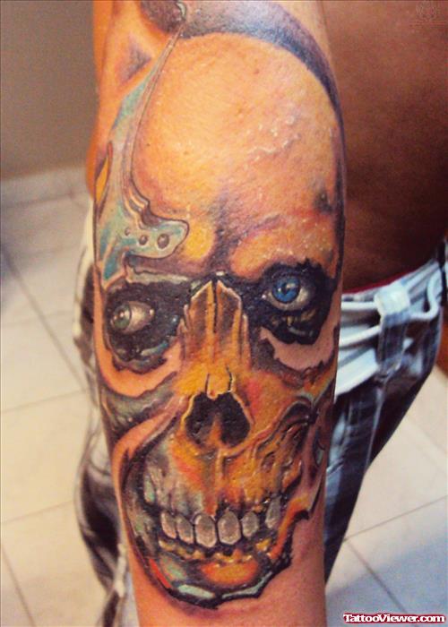 Zombie Skull Tattoo On Arm