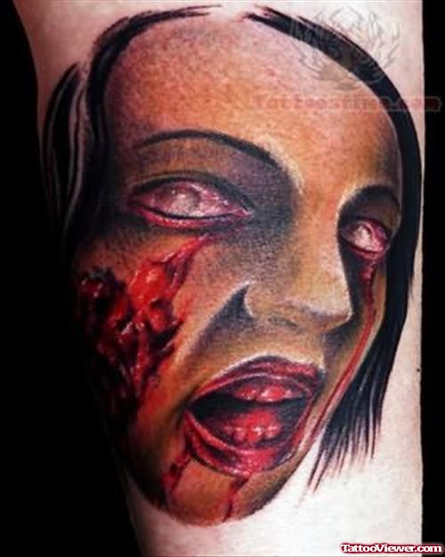 Zombie Injured Chick Tattoo