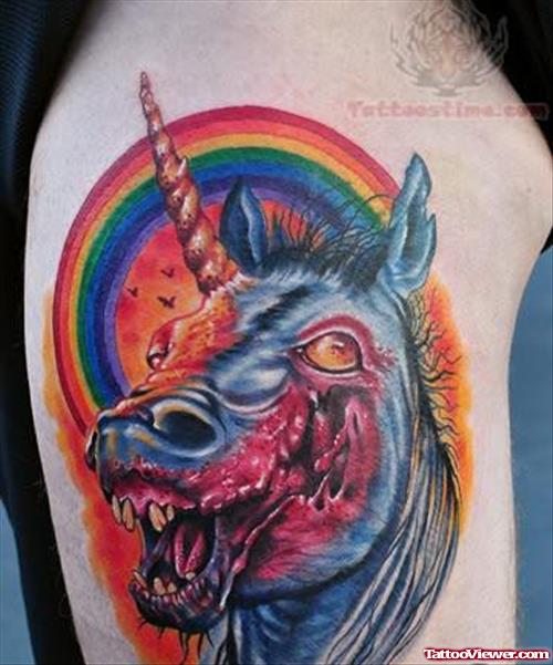 Zombie Unicorn Web Tattoo